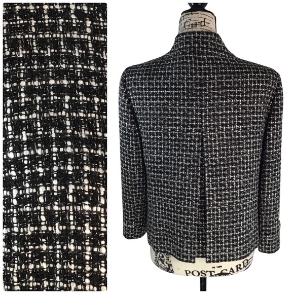 TAHARI - Tweed Blazer + Dress Pant Fully Lined, 8P, Black & White - Picture 12 of 16